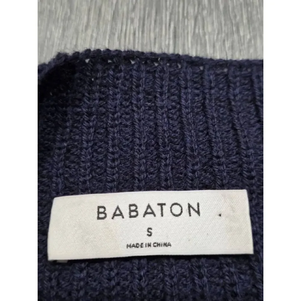 Aritzia Babaton Hazlitt Sweater 100% Merino Wool Knitted Top Navy Small A004890